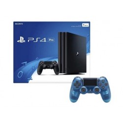 Playstation 4 Pro 1TB Console with Extra Crystal Blue Dualshock 4 Wireless Controller Bundle