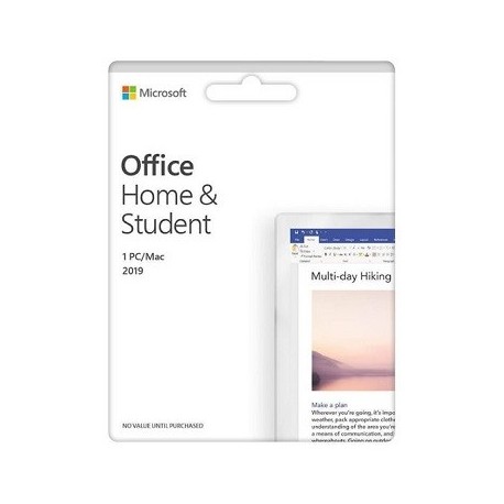 Office Home & Student 2019 1 Device(Product Key Card) Mac|Windows