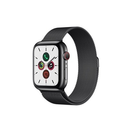 Apple Watch Series 5 (GPS + Cell, 44mm, Space Black Stainless Steel, Space Black Milanese Loop)