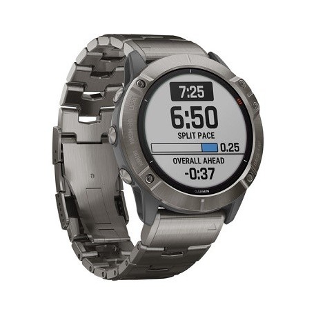 Garmin fenix 6X Multisport GPS Smartwatch (51mm, Pro Solar, Titanium / Vented Titanium Bracelet)