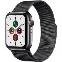 Apple Watch Series 5 (GPS + Cell, 44mm, Space Black Stainless Steel, Space Black Milanese Loop)