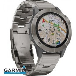 Garmin fenix 6 Multisport GPS Smartwatch (47mm, Sapphire, Titanium / Vented Titanium Bracelet)